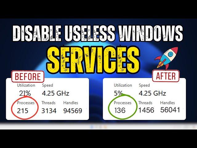 Disable THESE 24 Useless SERVICES NOW for Less CPU and RAM Usage in Windows 10/11