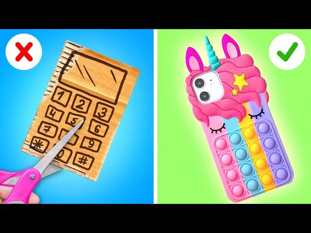 CARDBOARD GENIUS CRAFTS || Crazy Phone Hacks And Ideas By 123GO!GOLD