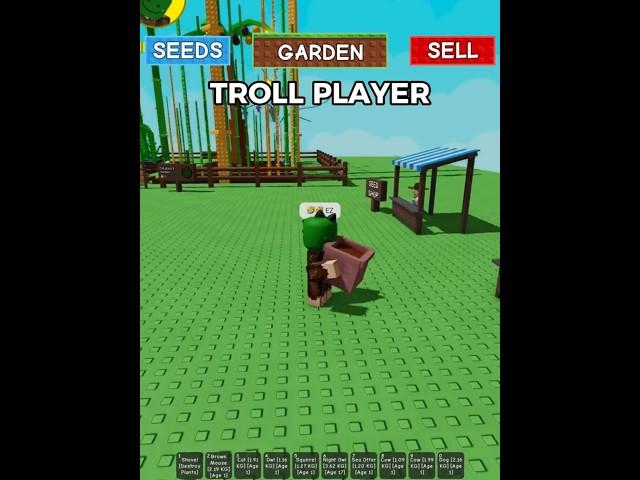 Fake noob trolling players.. #roblox #growagarden