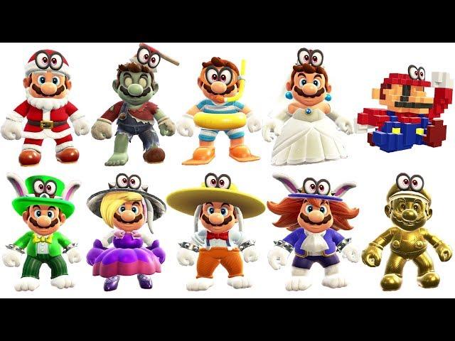 Super Mario Odyssey - All Outfits (DLC Included)