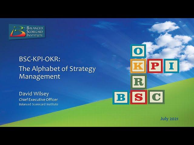 BSC-KPI-OKR: The Alphabet of Strategy Management