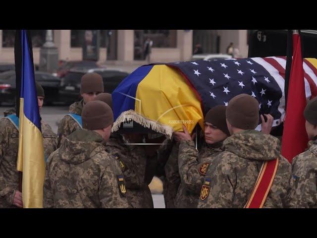 Funeral for US Marine Corps veteran in Kyiv who died alongside Ukrainian forces