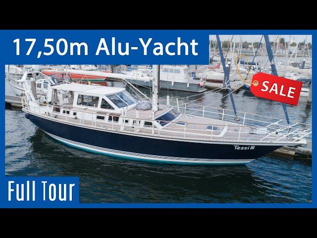 17,50m aluminium expedition sailing vessel for sale! Full boat tour