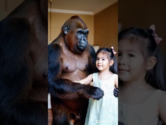 Baby and gorilla intimate moment#gorillababy #cute #animals #gorilla #baby