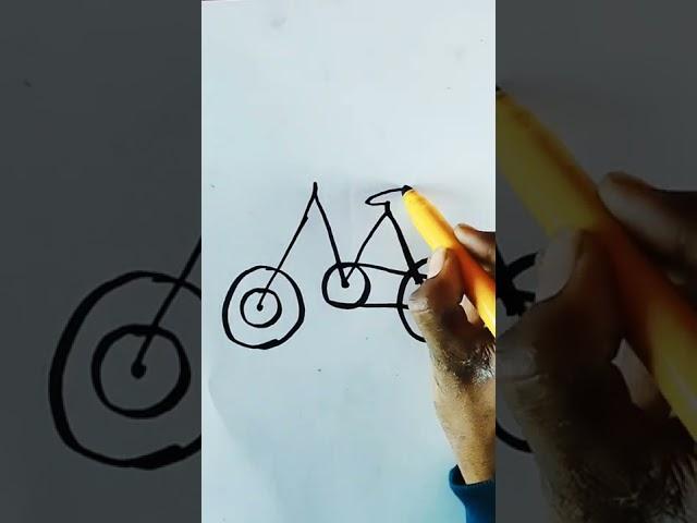 Very easy Cycle ️ drawing #shorts #viral #art