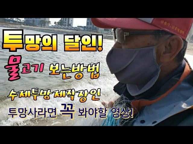 물고기보는방법과 투망의달인 투망법 cast net.cast net fishing#투망#투망의달인#수제투망#손투망#숭어투망#투망던지는법#그물#그물망#강릉가볼만한곳#강릉