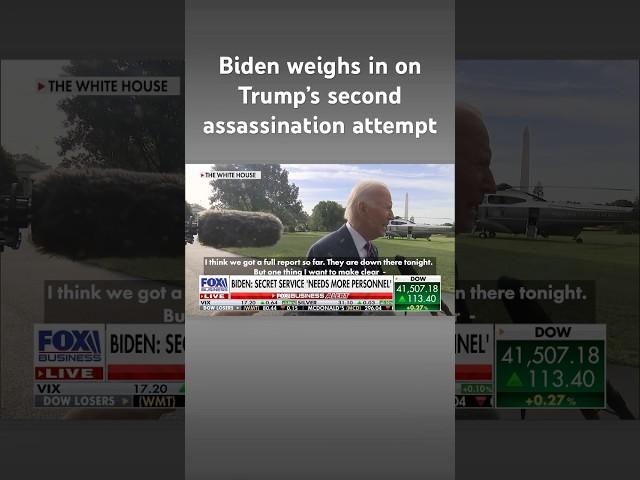 Biden says Secret Service ‘needs more help’ following second attempt on Trump’s life #shorts