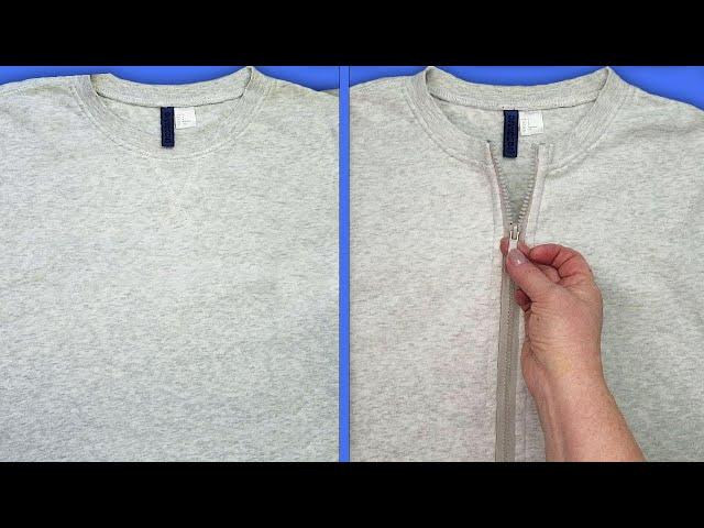 Hit! How to Sew a Zipper into a hoodie / How to sew a zipper into a collar