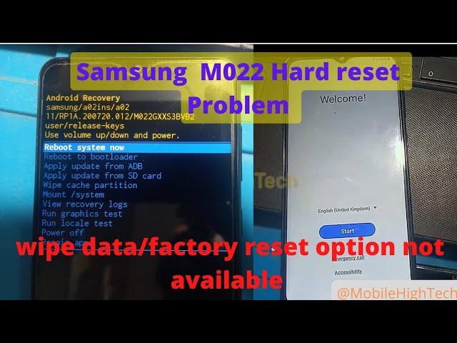 Samsung m022 Hard Reset Problem | Samsung wipe data/factory reset not showing | m022 #HardReset