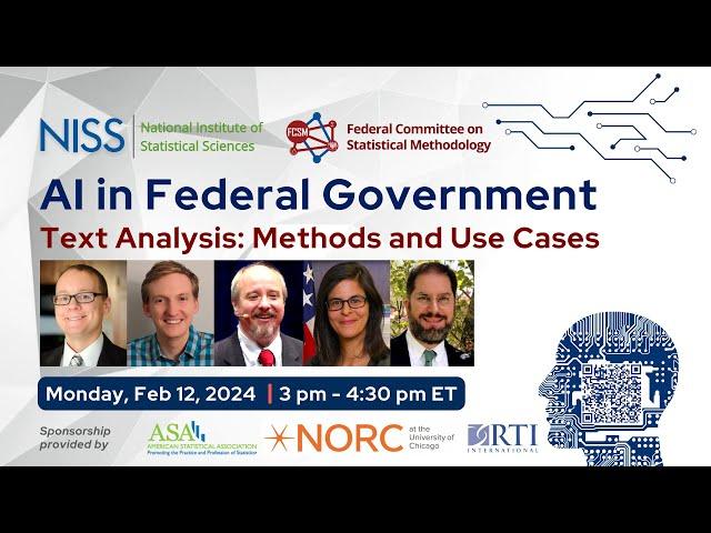 NISS/FCSM AI in Federal Government - Text Analysis: Methods and Use Cases