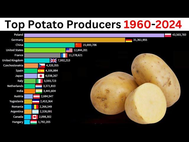 Top Potato Producing Countries in the world 1960-2024