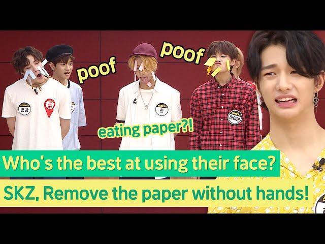 Stray Kids, Remove the paper without using hands!