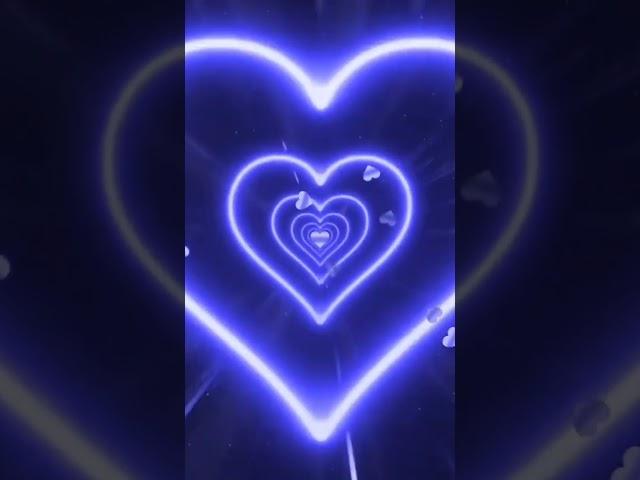 Beautiful Blue Neon Lights Love Heart Tunnel Loop BackgroundNeon Heart Background,Wallpaper #shorts