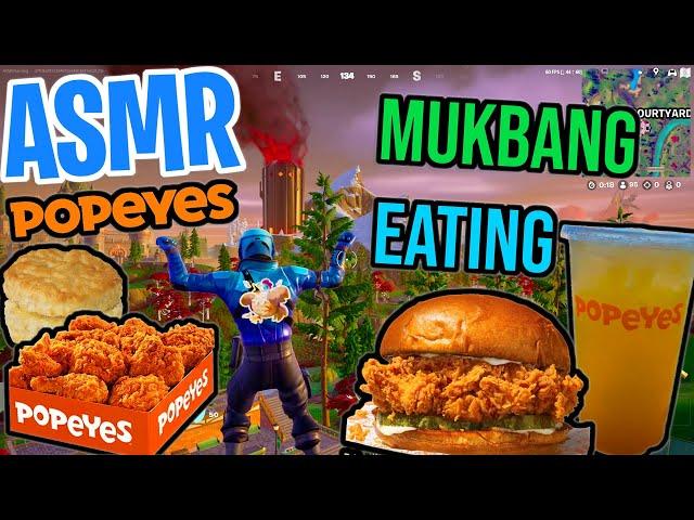 ASMR Gaming  Fortnite Popeyes Chicken Mukbang Eating and Relaxing Spectating  Whispering 