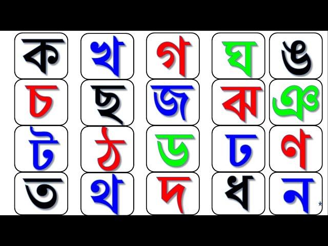 বর্ণমালা শিক্ষা// শিশুপাঠ বেনজন বর্ণমালা বাংলা উচ্চারণ//ক খ গ ঘ ঙ চ ছ জ ঝ ঞ ট ঠ ড ঢ ণ ত থ দ ধ ন প