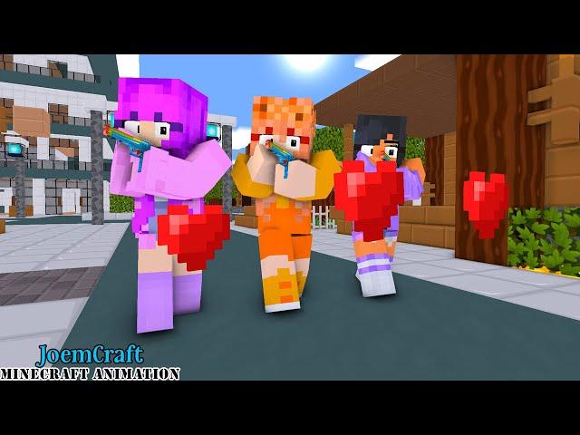 CAPTURED LOVE MEME |  PHUT HON DANCE | SHUFFLE DANCE | ZOEY, MIA, CASH, NICO - Minecraft Animation