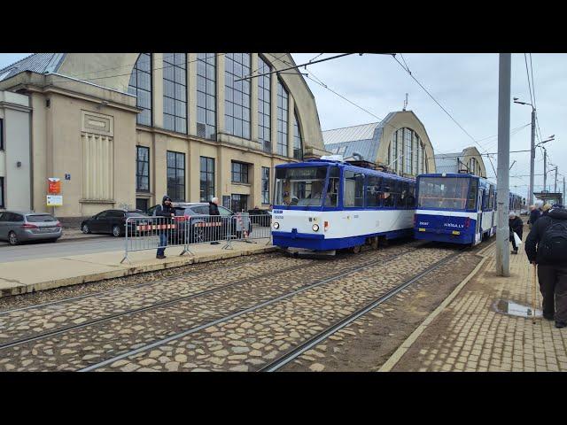 Tramvaje Riga: linka - 7. Rīgas tramvajs: līnija - 7. Tram Riga: line - 7. Lotyšsko/Latvija/Latvia.