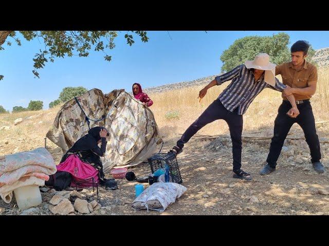 Destruction of Zahra's tent by the land owner and Zahra's return to her father's house