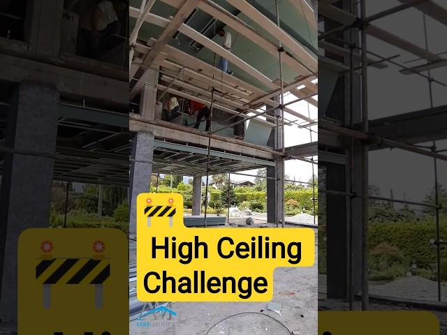 Ceilings this high need guts this strong️#highceiling #scaffold #knauf #gypsum #safety #diy #home