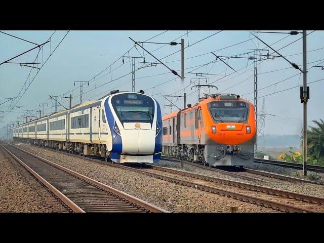 Dangerous 130 KMPH Vande Bharat+WAP-7 Rajdhani+Shatabdi+Jan Shatabdi | Indian Railways