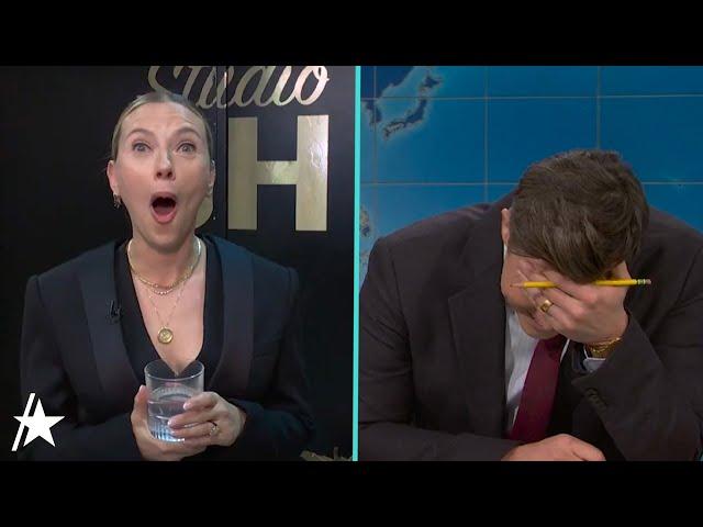 Scarlett Johansson REACTS LIVE to Colin Jost’s NSFW Joke About Her On ‘SNL’