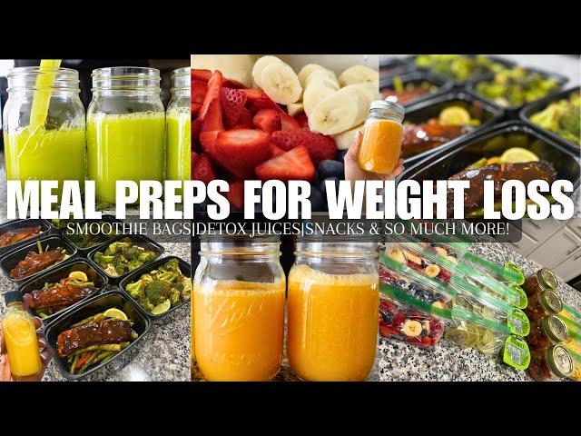 MEAL PREPS FOR WEIGHT LOSS | Juicing, Meal Prepping, Snacks, Smoothie Bags & More.