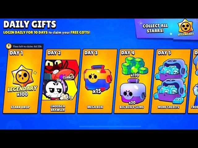 DAILY FREE GIFTS! I’m VERY LUCKY  BRAWL STARS UPDATE!!