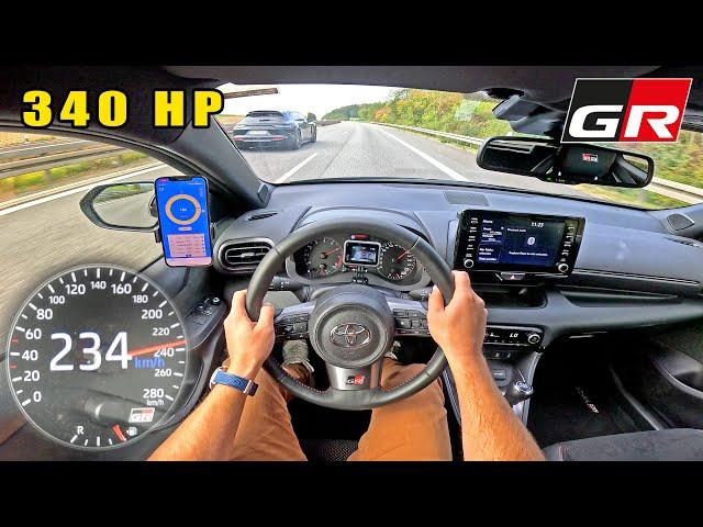 340HP Toyota GR Yaris meets Porsche Panamera on AUTOBAHN!