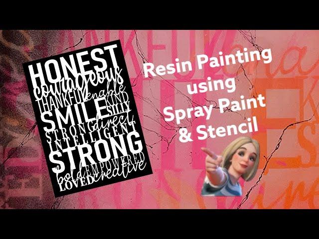 #621 EN: Resin Spray & Stencil Painting 🩷 | #resinarttutorial