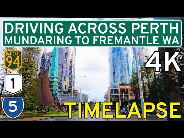 Timelapse Drive across Perth  [4K] - Mundaring to Fremantle, Western Australia