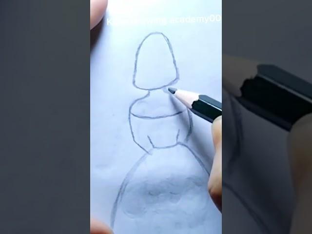 How to draw faction girl from back side || dress design/ gawn design || easy drawing tutorial