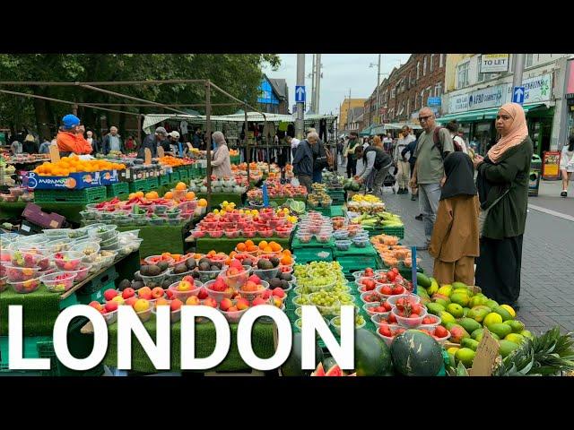  LONDON STREET FOOD,  WALTHAMSTOW MARKET, EAST LONDON WALK, VIBRANT COMMUNITY, 4K HDR