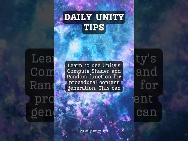 How can I create procedural content in unity? #FreeTutorials#UnityTips#UnityCommunity#GameDevTips