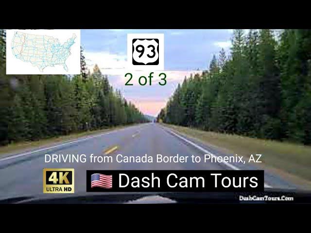 2 of 3 Driving Entire Highway US-93 South. Montana, Idaho, Nevada, Arizona 4K  Dash Cam Tours 2020