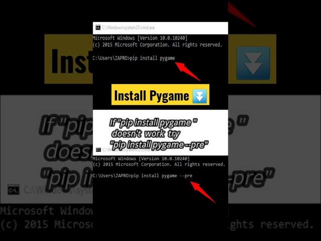 How to install Pygame in Python #pygame #tutorials #python #shorts