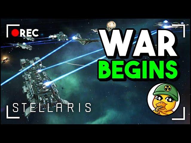 Going To WAR With All Biological Life In Stellaris! Hive Mind, War Begins!! Raw & Uncut Gameplay!