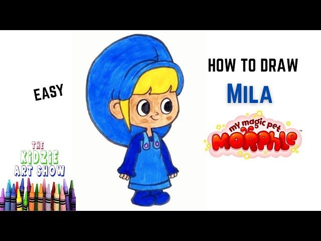 How to draw Mila from My Magic Pet Morphle show, step by step easy. Draw and color Mila from Morphle