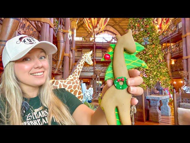 Animal Kingdom Lodge Christmas! FULL TOUR - NEW Holiday Sweets, Gingerbread Animals & More