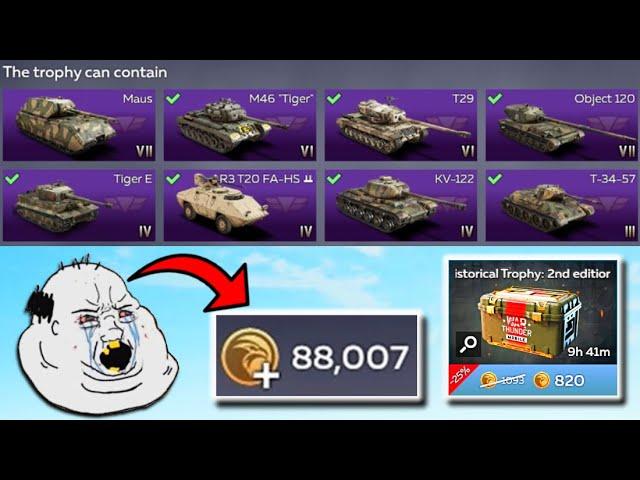 I Spent 88k Golden Eagles In Historical Trophies And I Regret It - War Thunder Mobile