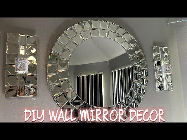 Diy mirror wall decor/ diy wall decor/ Glam living room home decor/ #diyideas