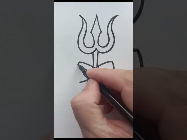 HOW TO DRAW TRISHUL WITH LETTER W #trishul #shiv #easydrawing #drawing #drawings #draw #easydraw