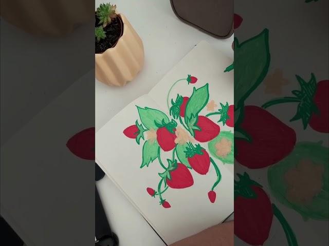 Strawberry  #art #localartist #posca #markers #creative #plants #summer #fruit #drawing #flower