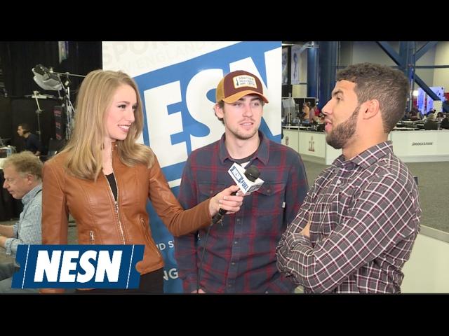 Ryan Blaney, Bubba Wallace Hang Out At Super Bowl LI Radio Row