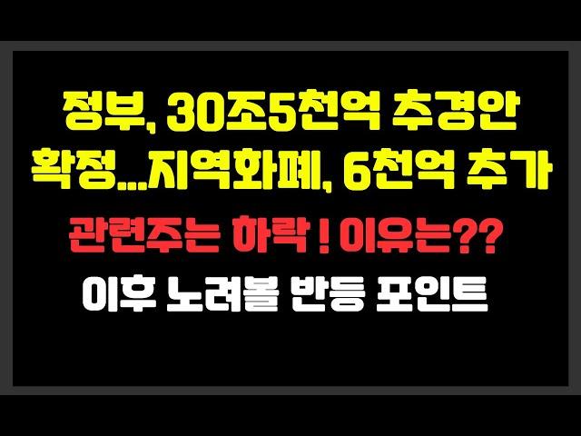정부, 30조5천억 추경안 확정...지역화폐, 6천억 추가 / 관련주는 하락 이유는?? / 이후 노려볼 반등 포인트 /코나아이,웹케시,유라클