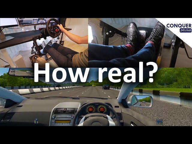 Home driving simulator with steering wheel, clutch and gearstick (learn the width of your car)