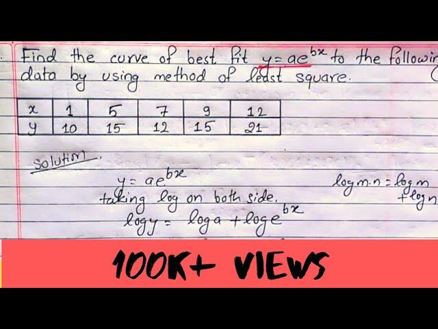 Curve fitting method || least square method