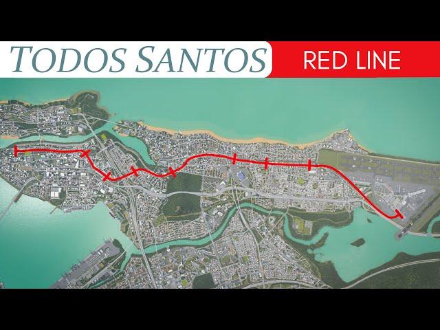 Red Line Light Rail - First Person Train Ride in Todos Santos (Cities: Skylines 1)