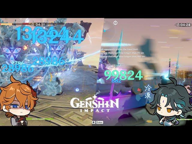 C6 Childe And C6 Xiao Extreme GamePlay A Study In Potions All Tasks Done | Genshin Impact