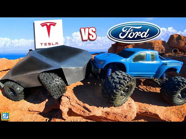 CYBERTRUCK vs FORD F150 REMATCH! TESLA CHEATED?!