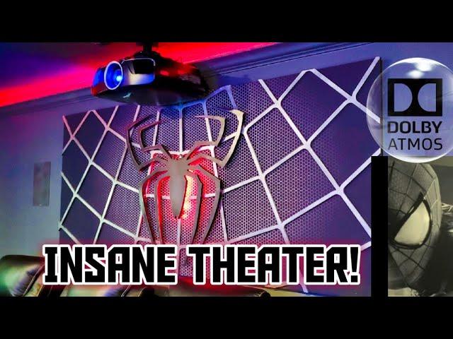 13 Channel Home Theater Tour! | Spiderman Custom Acoustic Panels! | 9.2.4 Dolby Atmos!